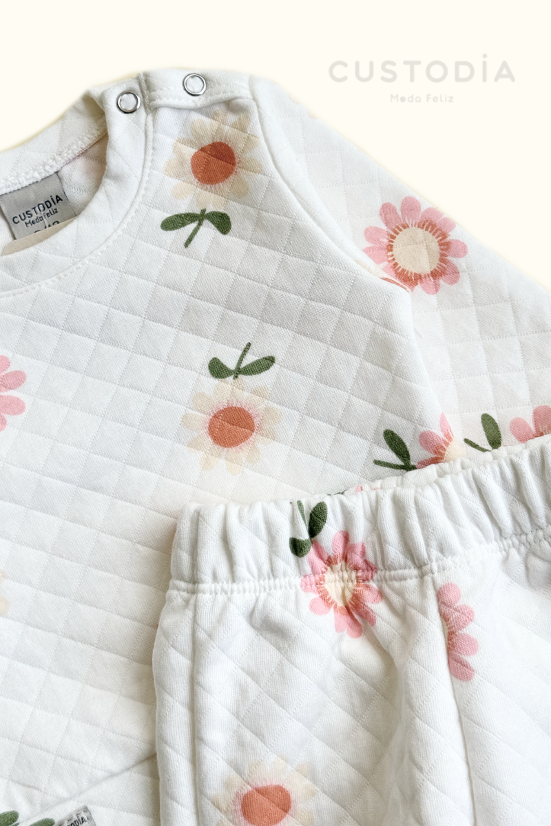 Set Buzo y Jogger Textura Flores