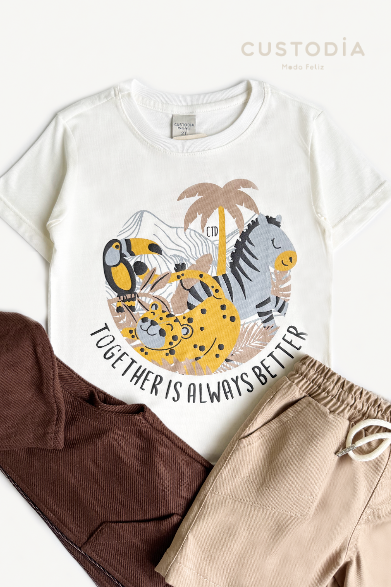 Set 3 Prendas Chaleco, Bermuda y Camiseta Mundo Safari