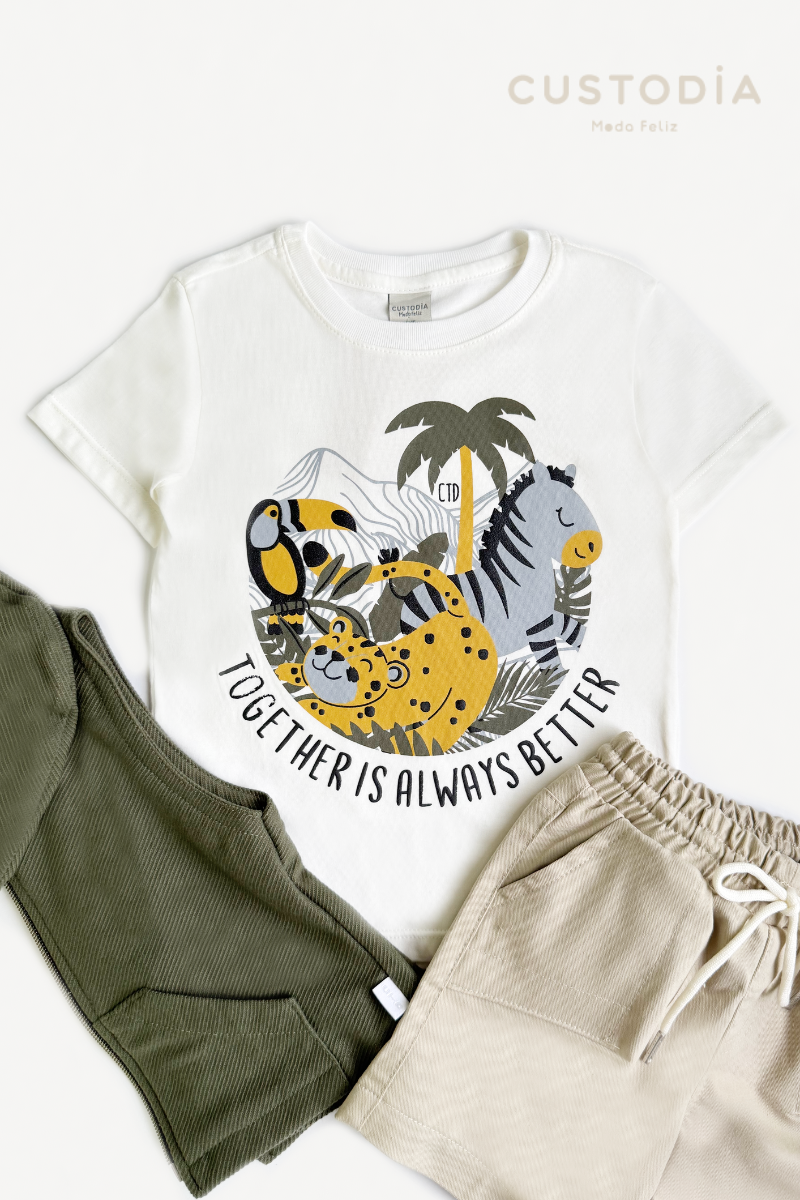 Set 3 Prendas Chaleco, Bermuda y Camiseta Mundo Safari