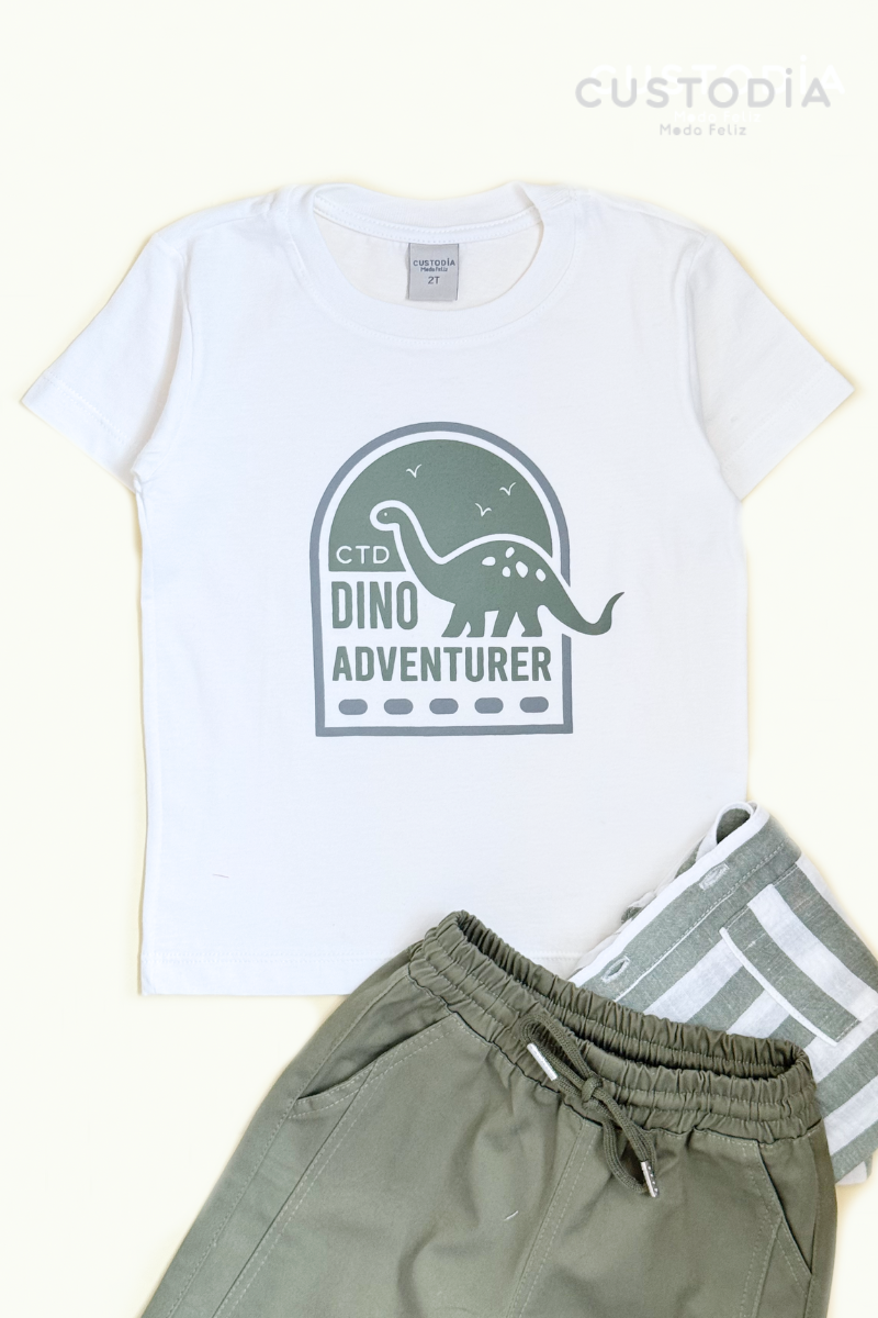Set 3 Prendas Camisa Rayas, Bermuda y Camiseta