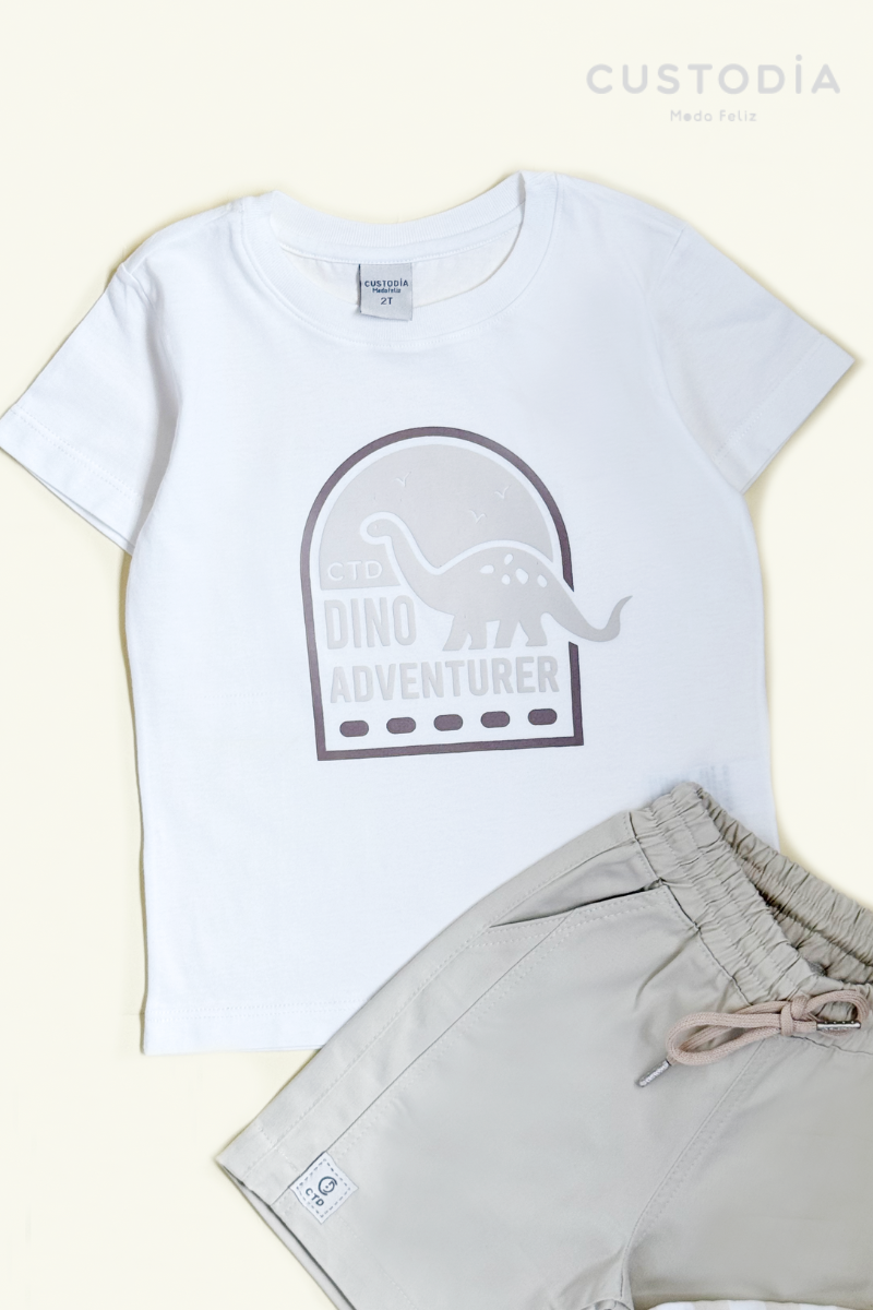 Set 3 Prendas Camisa Rayas, Bermuda y Camiseta