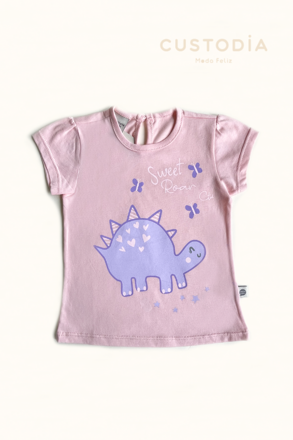 Camiseta Dino Dulce Para Bebé Niña