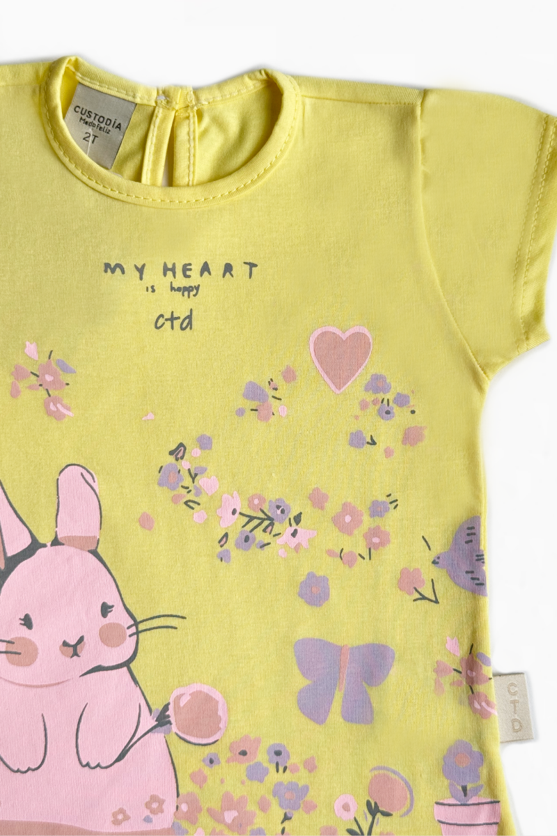 Camiseta Rabbit Para Bebé Niña