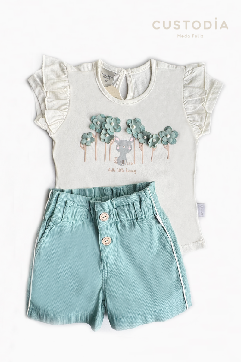 Set Short y Blusita Flores