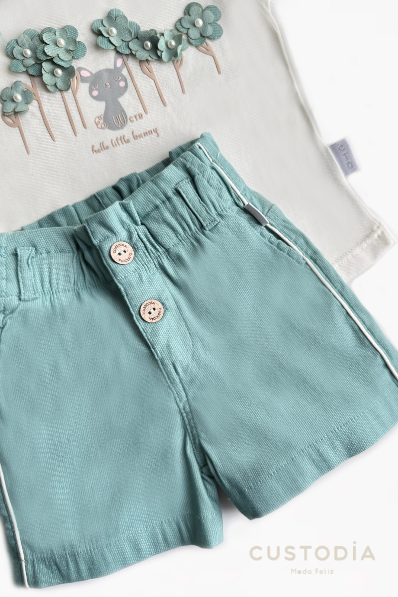 Set Short y Blusita Flores
