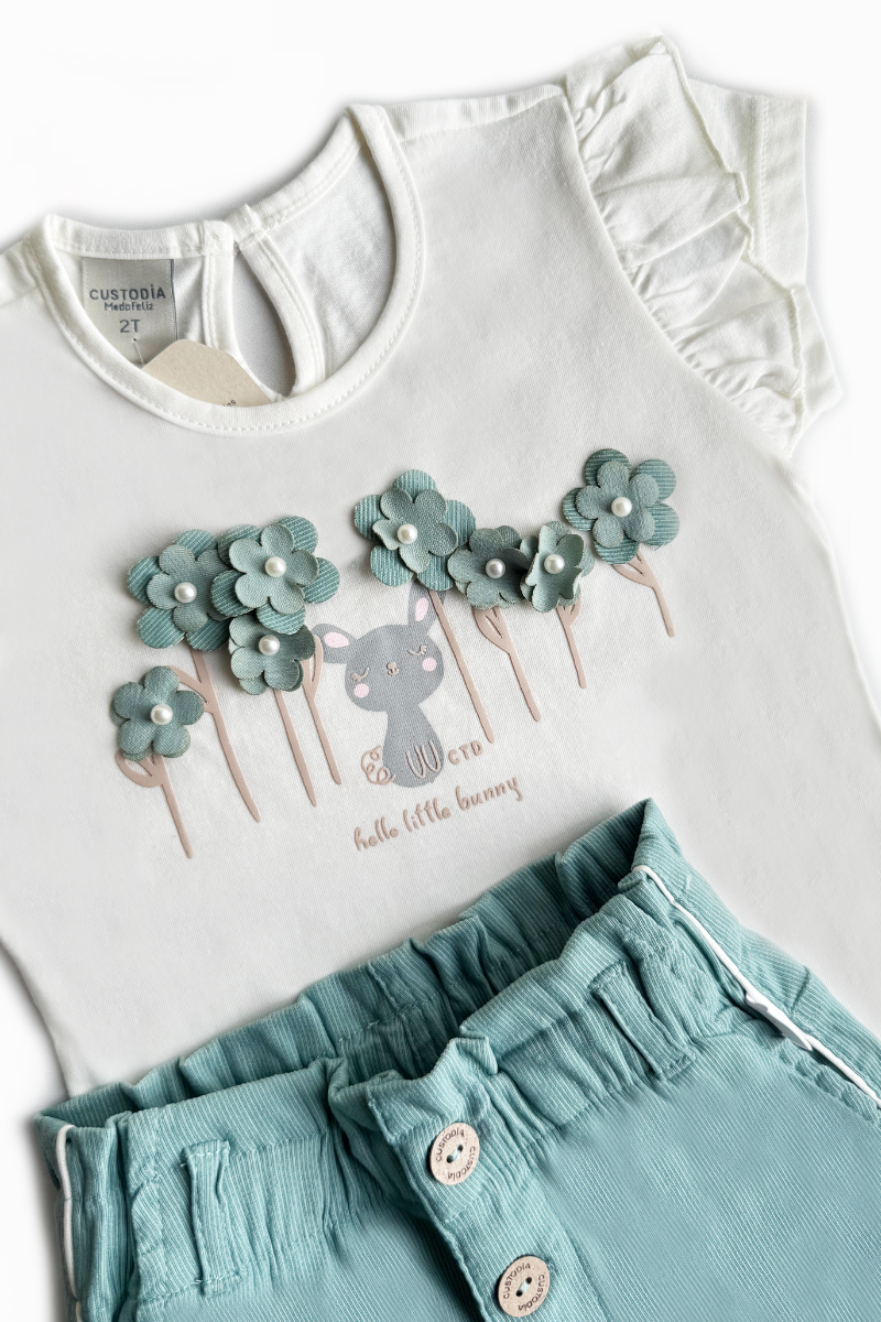 Set Short y Blusita Flores