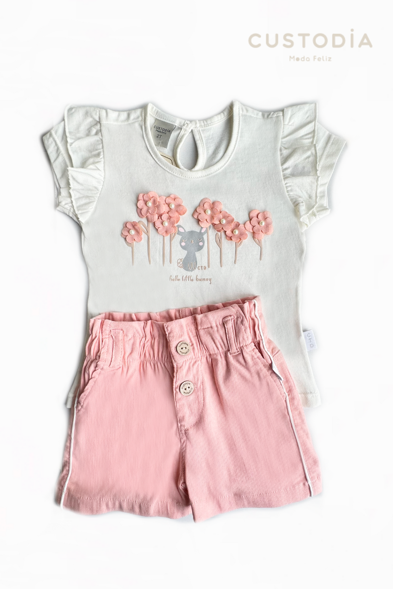 Set Short y Blusita Flores
