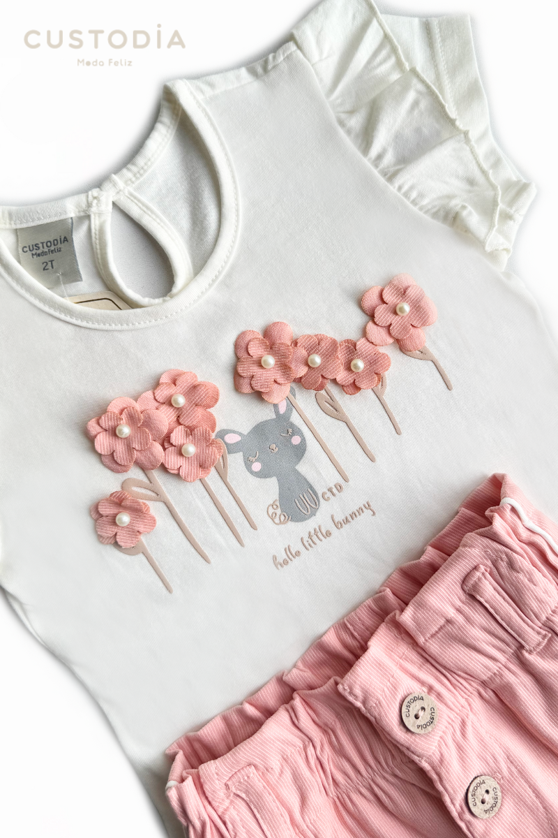 Set Short y Blusita Flores