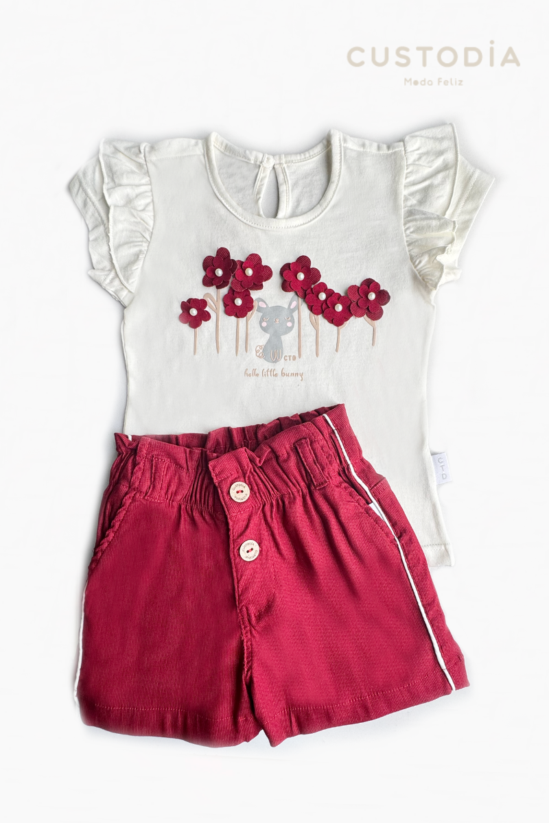 Set Short y Blusita Flores