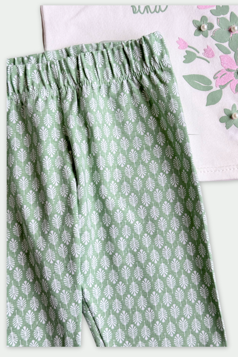 Set 2 Prendas Flores Perlas