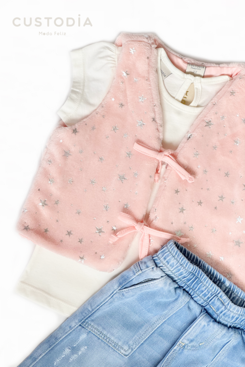 Set Chaleco, Camiseta y Jean Estrellas Mágicas