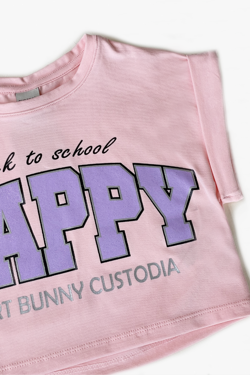 Camiseta Oversize Para Niña Happy