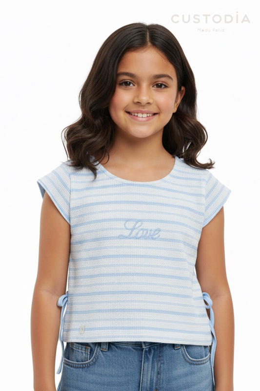 Camiseta rayas Bordado