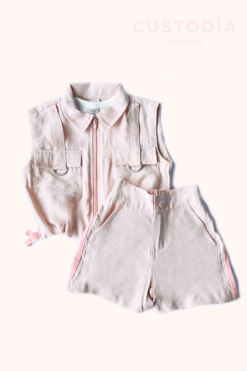 Set 3 Prendas, Short y Chaleco Cargo