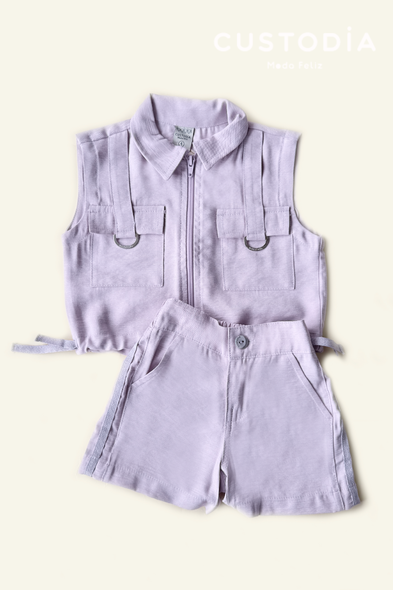 Set 3 Prendas, Short y Chaleco Cargo