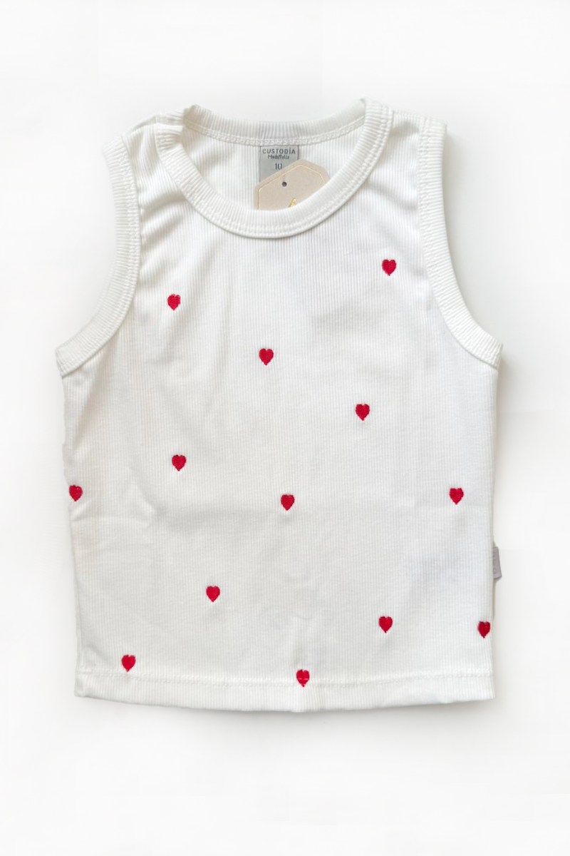 Crop Top Corazones Bordados