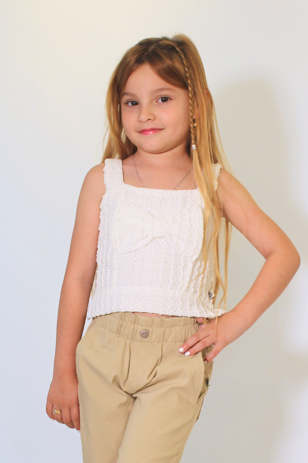 Crop Top Moño Tejido