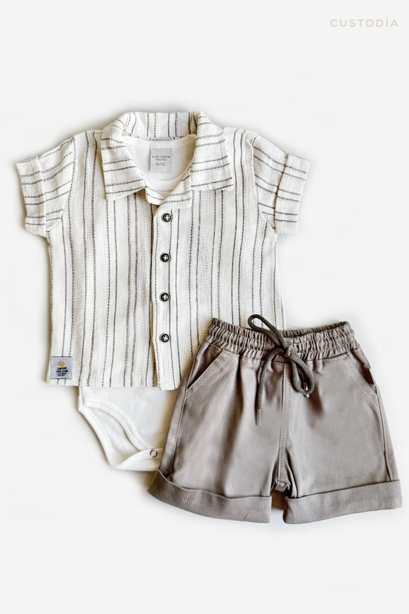 Set 3 Prendas Camisa, Body y Bermuda Sun
