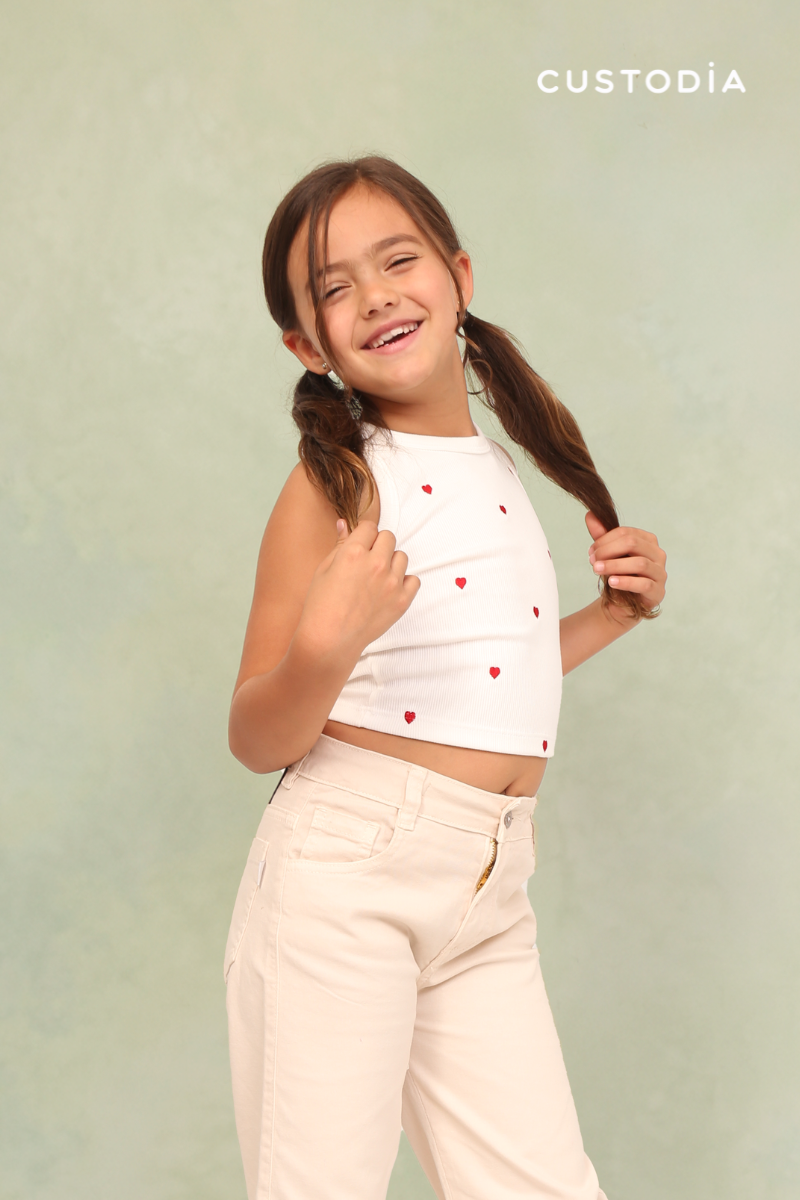 Crop Top Rib Corazones