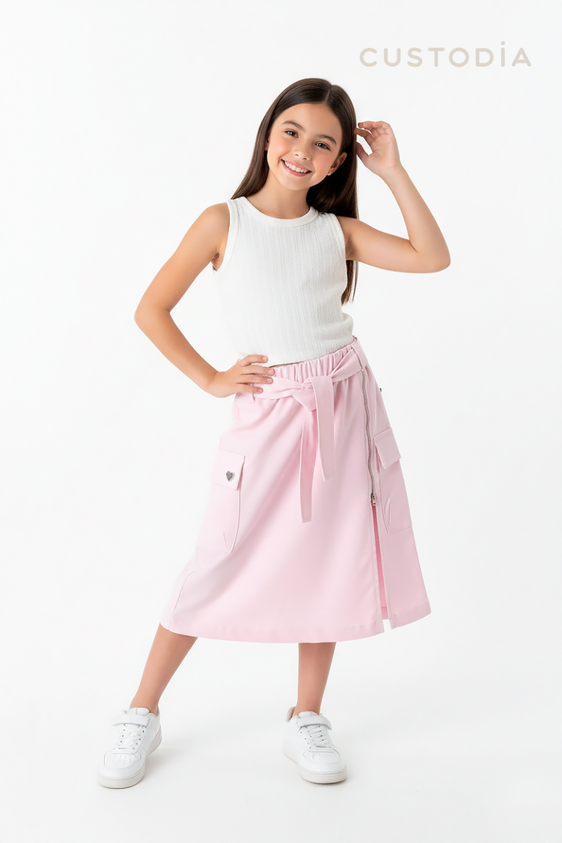 Set Con Falda Larga Estilo Cargo / Maxifalda