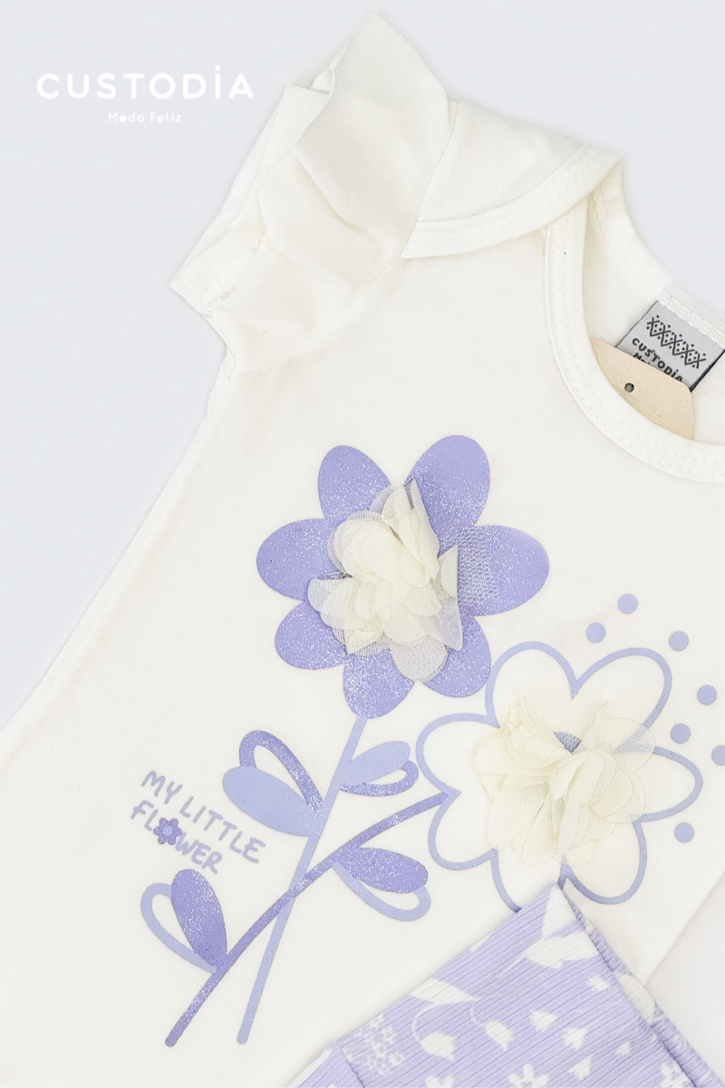 Set Leggin Pequeña Flor Rib