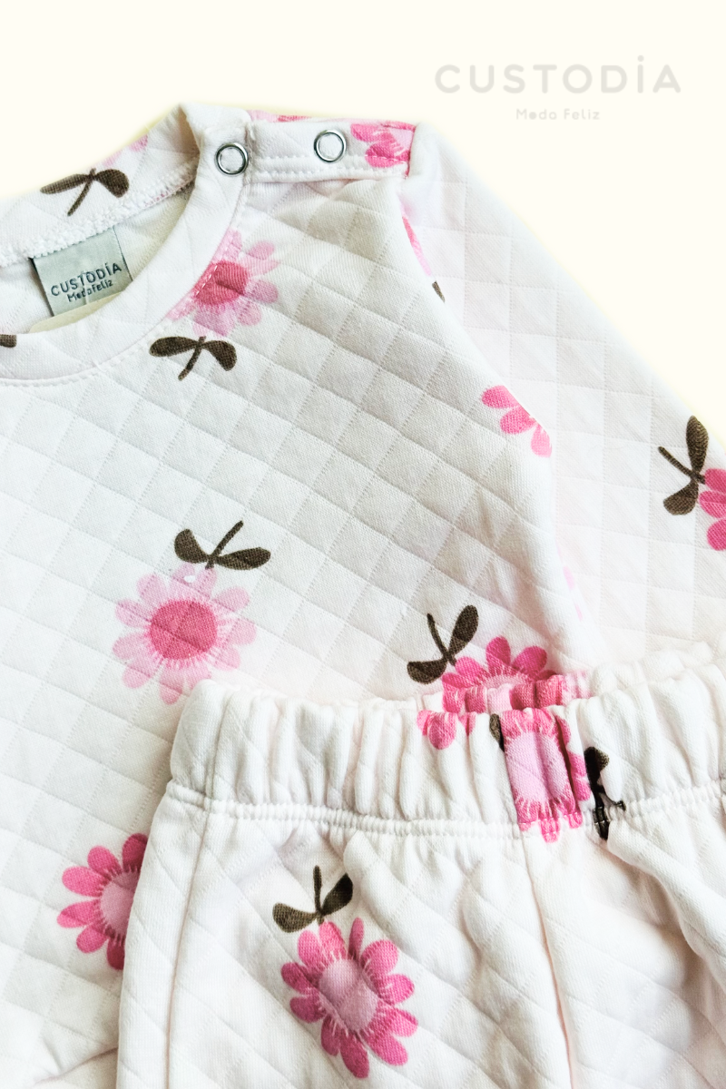 Set Buzo y Jogger Textura Flores