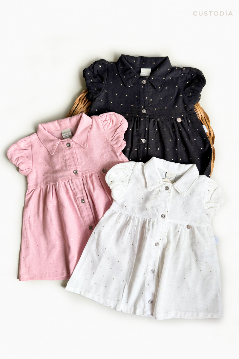 Vestido Puntitos Camisero Con Panty