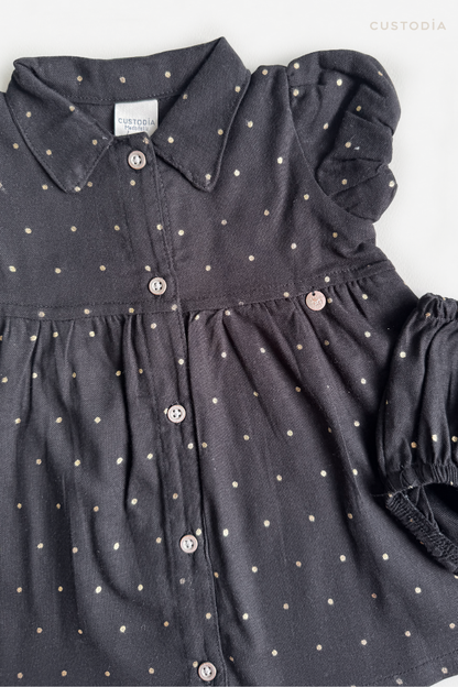 Vestido Puntitos Camisero Con Panty