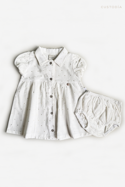 Vestido Puntitos Camisero Con Panty