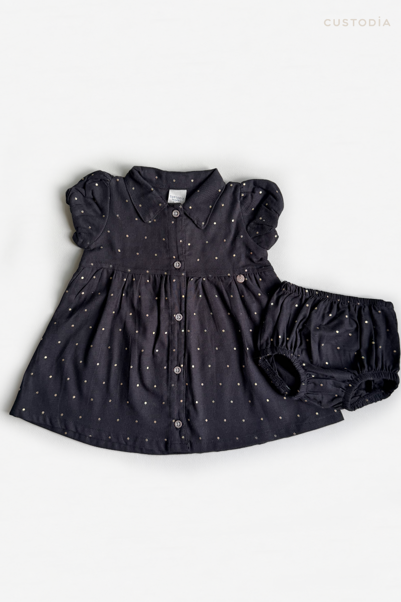 Vestido Puntitos Camisero Con Panty