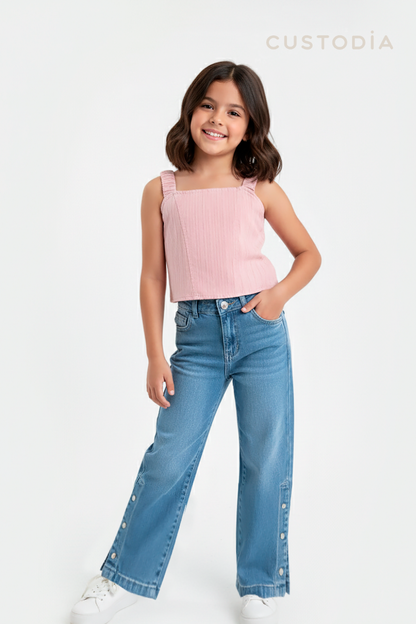 Set Jean y Crop Top  Berlín Para Niña