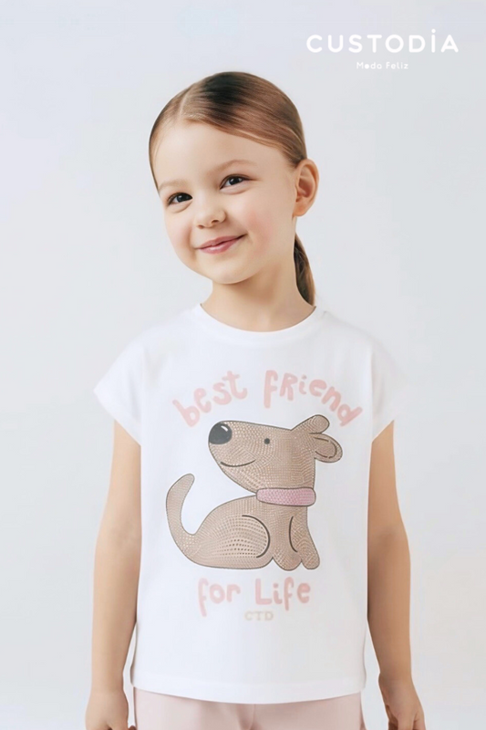 Camiseta Perrito Para Bebé Niña