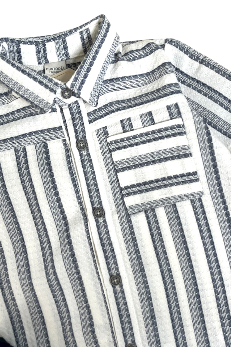 Set 3 Prendas Camisa Rayas, Bermuda y Camiseta