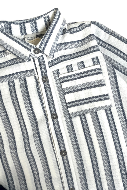 Set 3 Prendas Camisa Rayas, Bermuda y Camiseta