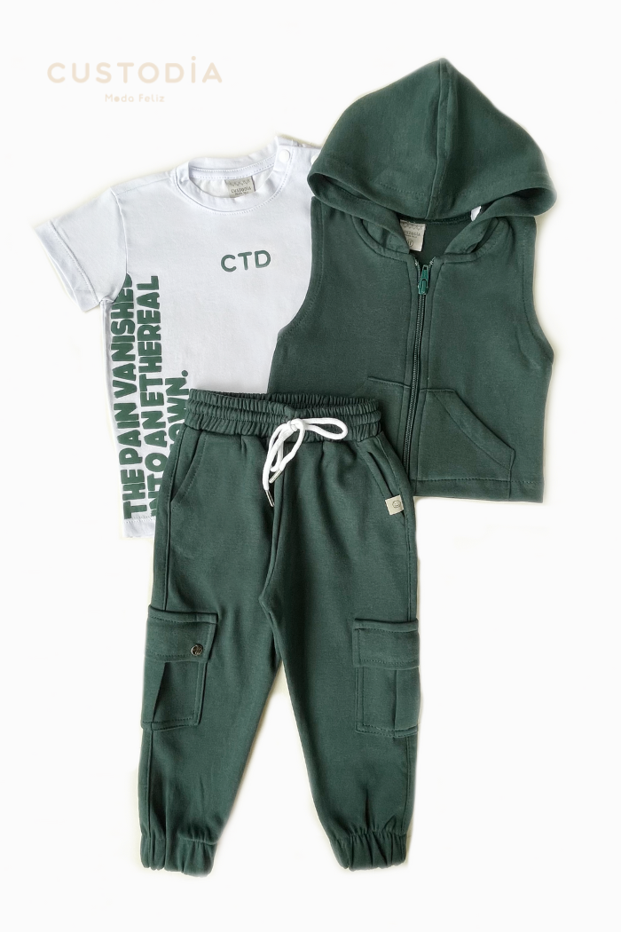 Set Con Chaleco Y Jogger / Letras Cool