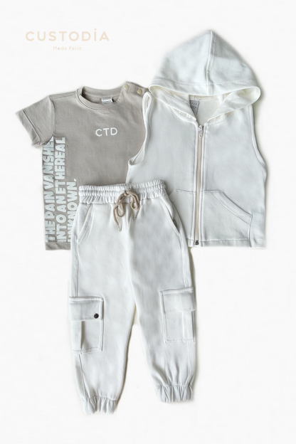 Set Con Chaleco Y Jogger / Letras Cool