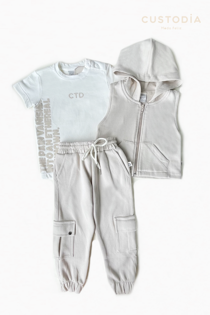 Set Con Chaleco Y Jogger / Letras Cool