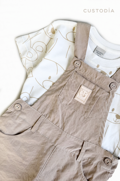 Set 2 Prendas Overall Ositos