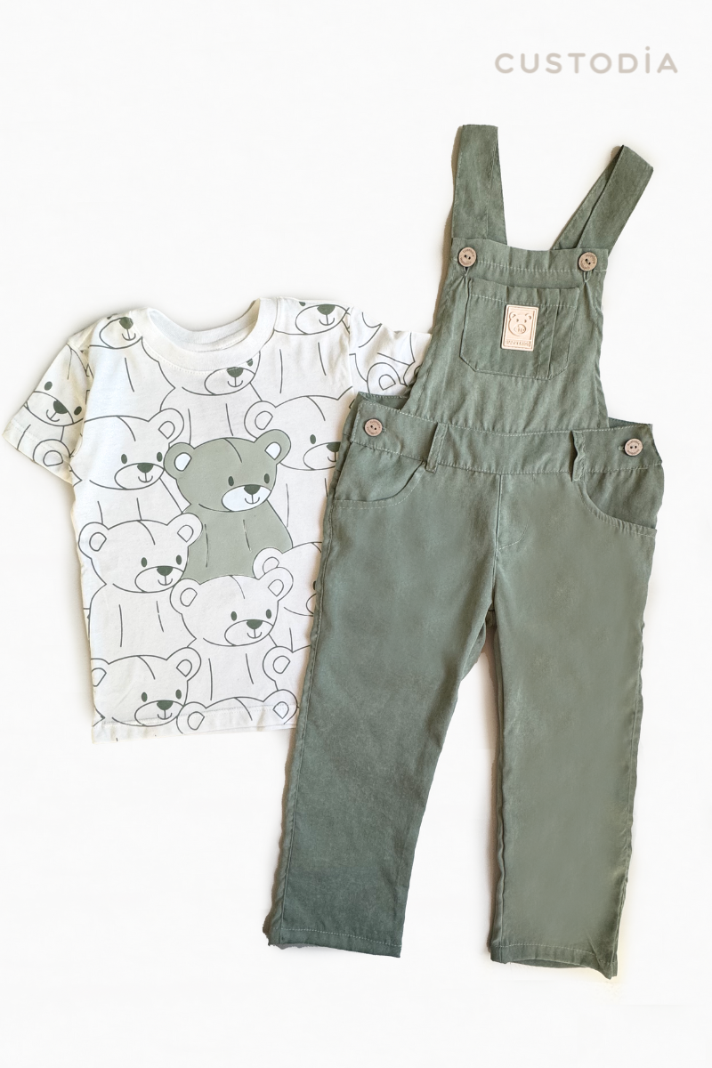Set 2 Prendas Overall Ositos