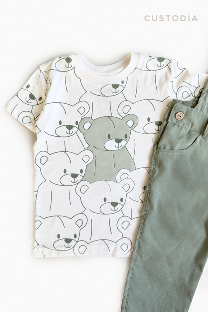 Set 2 Prendas Overall Ositos