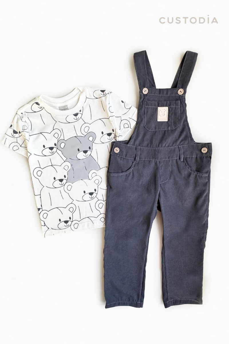 Set 2 Prendas Overall Ositos