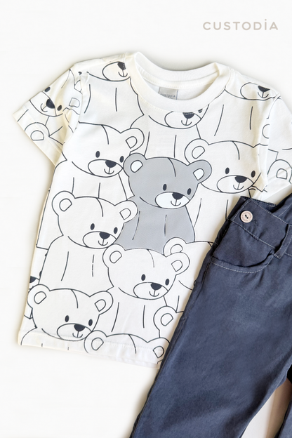 Set 2 Prendas Overall Ositos