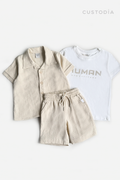Set 3 Prendas bermuda, Camisa y Camiseta Human