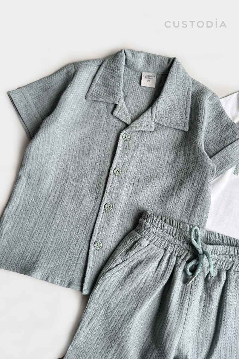 Set 3 Prendas bermuda, Camisa y Camiseta Human