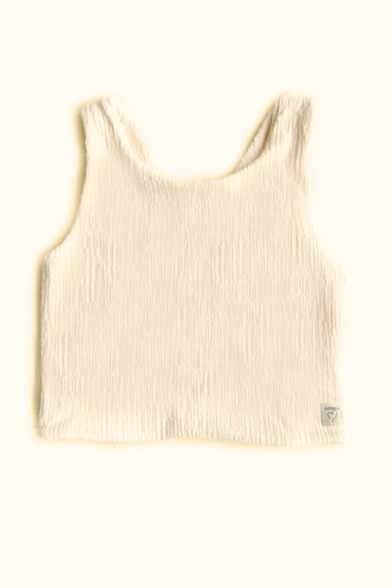 Crop Top Textura Moños Espalda