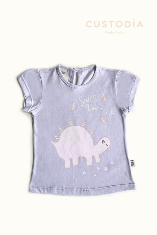 Camiseta Dino Dulce Para Bebé Niña