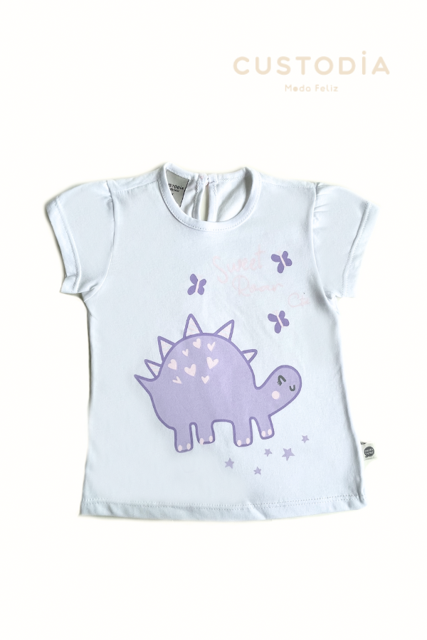 Camiseta Dino Dulce Para Bebé Niña