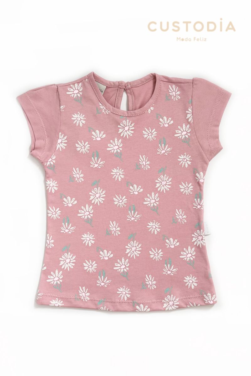 Camiseta Margaritas Para Bebé Niña