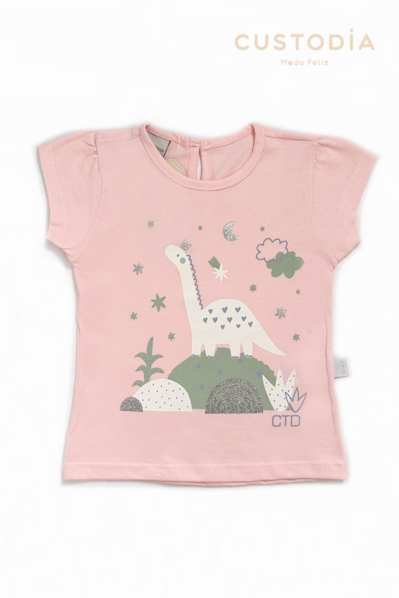 Camiseta Dino Magia Para Bebé Niña