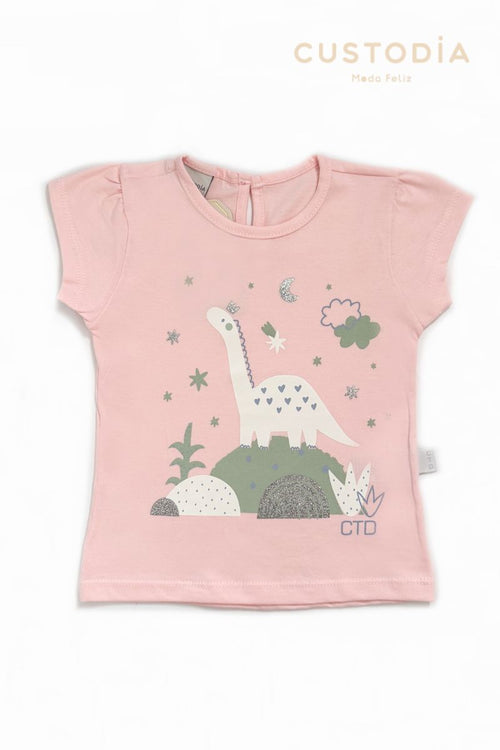 Camiseta Dino Magia Para Bebé Niña